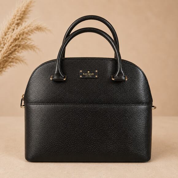 kate spade Handbags - Kate Spade New York Black Pebbled Leather Dome Satchel Top Handle